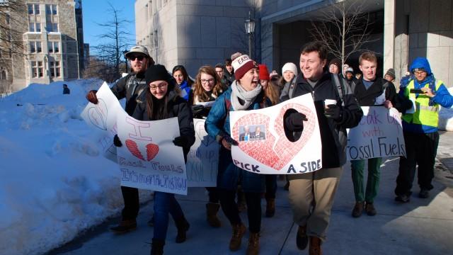 Climate Justice Holds Vigil At President's Office, Urges BC To Divest From Fossil Fuels