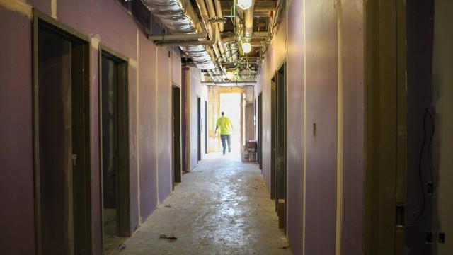 The newest residence hall is set to be completed by early Summer 2016 and will include an expanded and upgraded Health Services facility. 