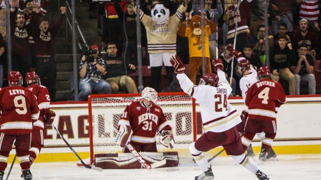 The Eagles won in thrilling fashion, taking revenge on the Pioneers with a Matty Gaudreau with 35 seconds to go in the game.