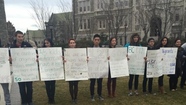 On O'Neill Plaza, Students Stand In Solidarity With Immigrants