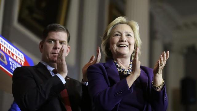 At Faneuil Hall Workers' Rally, Walsh Announces Supports For Hillary Clinton