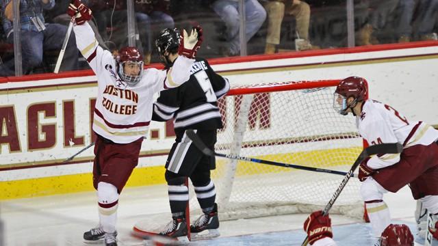 Colin White celebrates a goal
