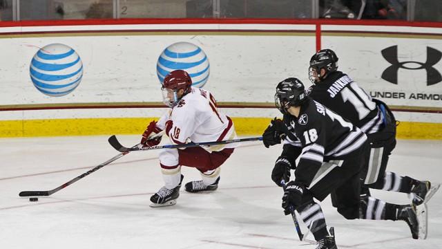 In his return from the World Juniors, freshman superstar Colin White notched three goals to help BC men's hockey blowout a Hockey East rival. 