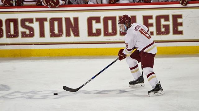 Ryan Fitzgerald has the puck