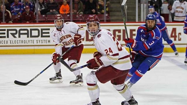 After two goals from Ryan Fitzgerald and some outstanding goaltending by Thatcher Demko on Senior Night, the Eagles will bring the Bertagna Cup back to Chestnut Hill. 