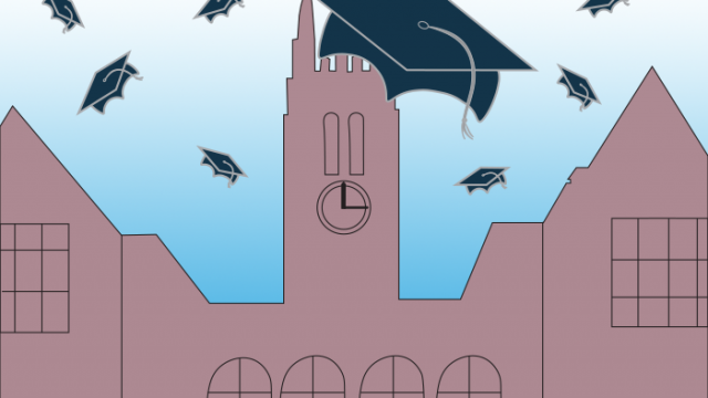 Graduation outside Gasson