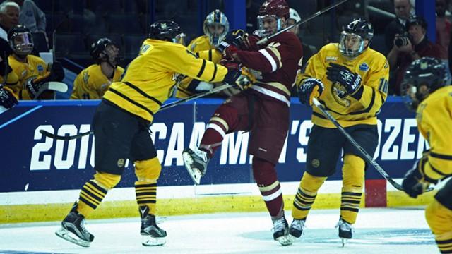 A fateful first 10 minutes put the Eagles in an early hole, and by the time they surged back, it was too late in a 3-2 loss to Quinnipiac. 