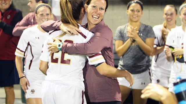 With her 116th career point, McKenzie Meehan broke BC women's soccer's record for most goals and assists. 