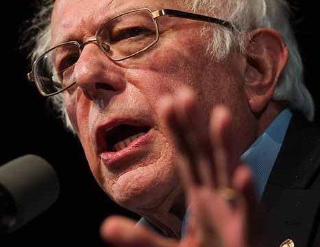 Sen. Bernie Sanders, I-Vt., speaks to a crowd while campaigning for Democratic presidential candidate Hillary Clinton, at Miller Auditorium on Western Michigan University's campus in Kalamazoo, Wednesday, Nov. 2, 2016. (Bryan Bennett/Kalamazoo Gazette-MLive Media Group via AP)