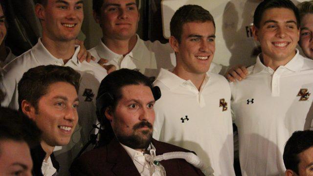 Pete Frates couldn't make the trip out to Nashville to receive the 2017 Inspiration Award, so NCAA president Mark Emmert brought the honor to his home in Beverly, Mass.