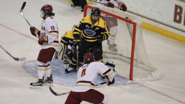 Behind Four-Goal Outburst, Eagles Remain Unbeaten vs. Merrimack