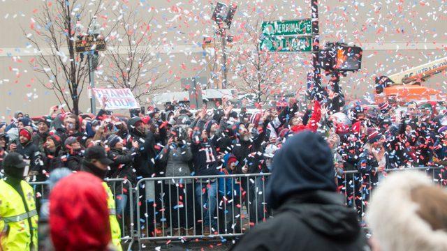 Despite Snow, Patriots Fans Flock Downtown for Super Bowl Victory Parade