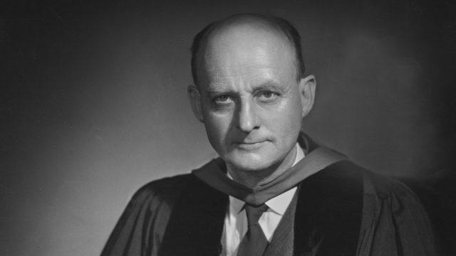 A portrait of the American Protestant theologian Reinhold Niebuhr (1892 - 1971), United States, mid-20th century. (Photo by Bachrach/Getty Images)
