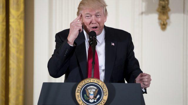 President Donald Trump speaks at a women's empowerment panel, Wednesday, March 29, 2017, in the East Room of the White House in Washington. (AP Photo/Andrew Harnik)