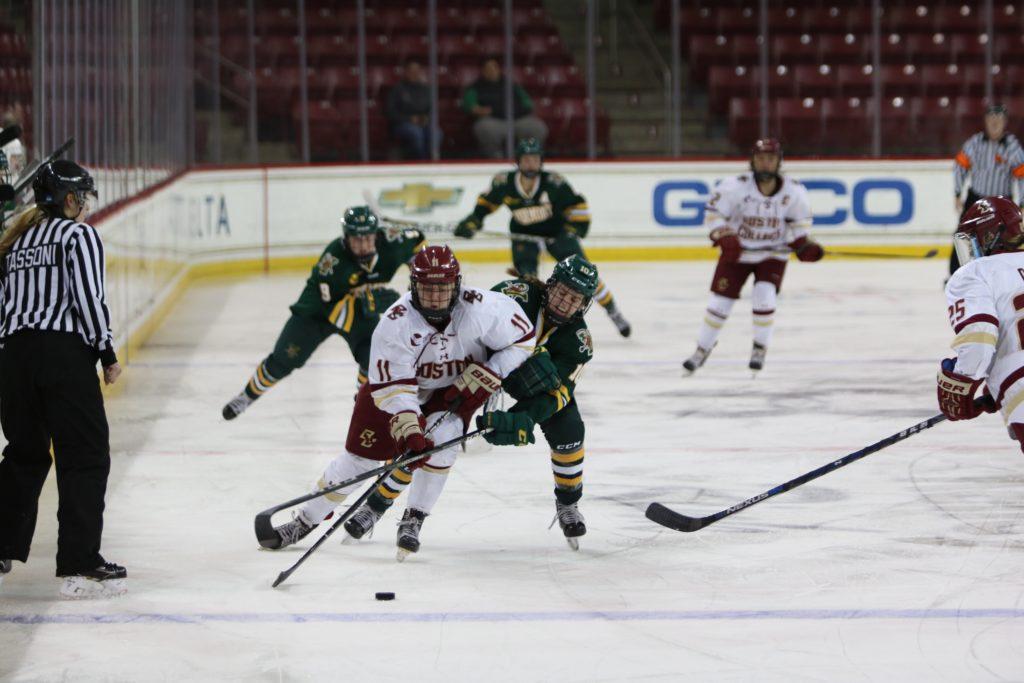 Eagles Avoid Upset, Fend off Catamounts in Overtime