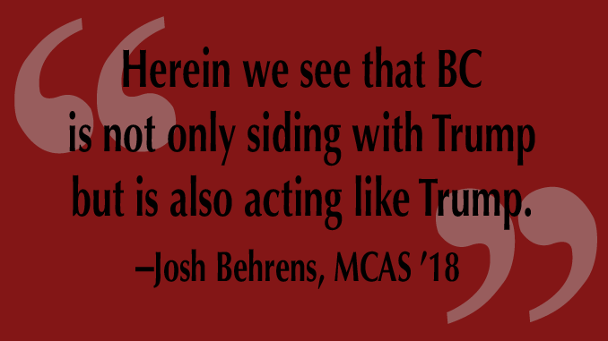 On Union, BC Sides With Trump
