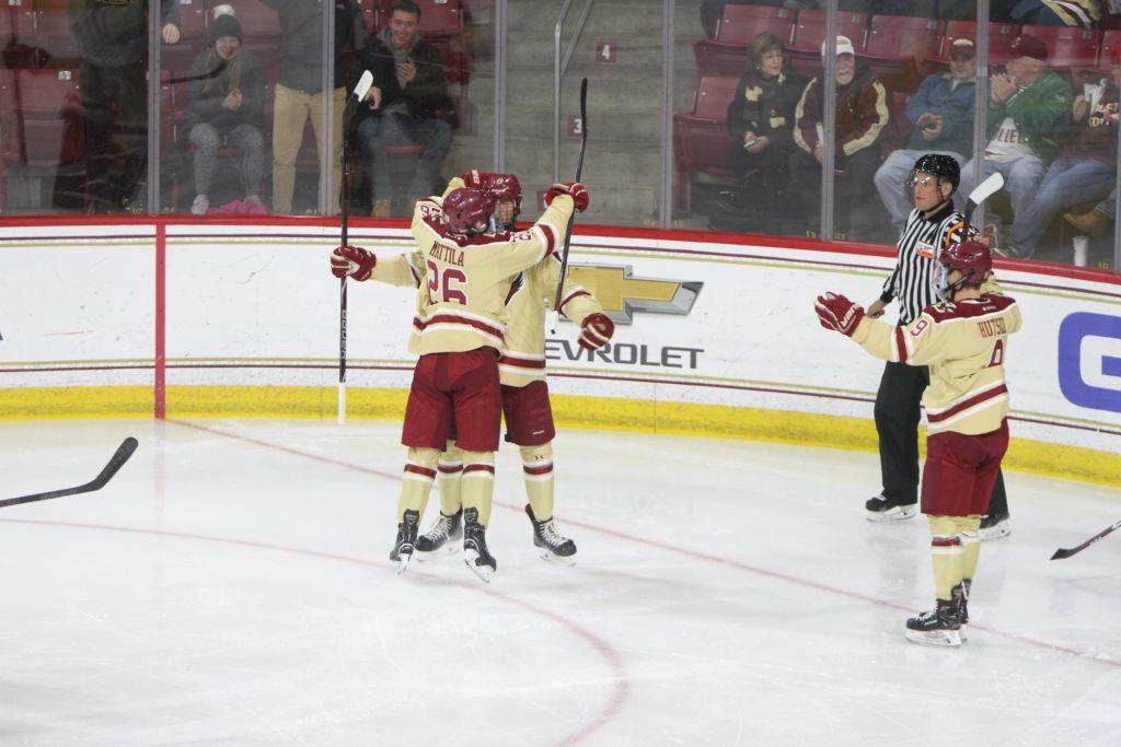 Mattila's Hat-Trick Leads Eagles to Comfortable Win at Connecticut