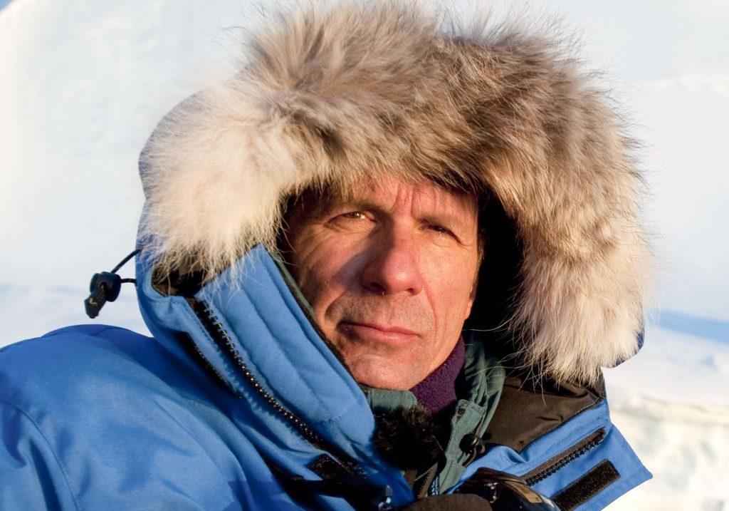 James Balog, Director, Extreme Ice Survey, at minus 30 degrees F, Disko Bay, GreenlandPhotograph by Jeff Orlowski.