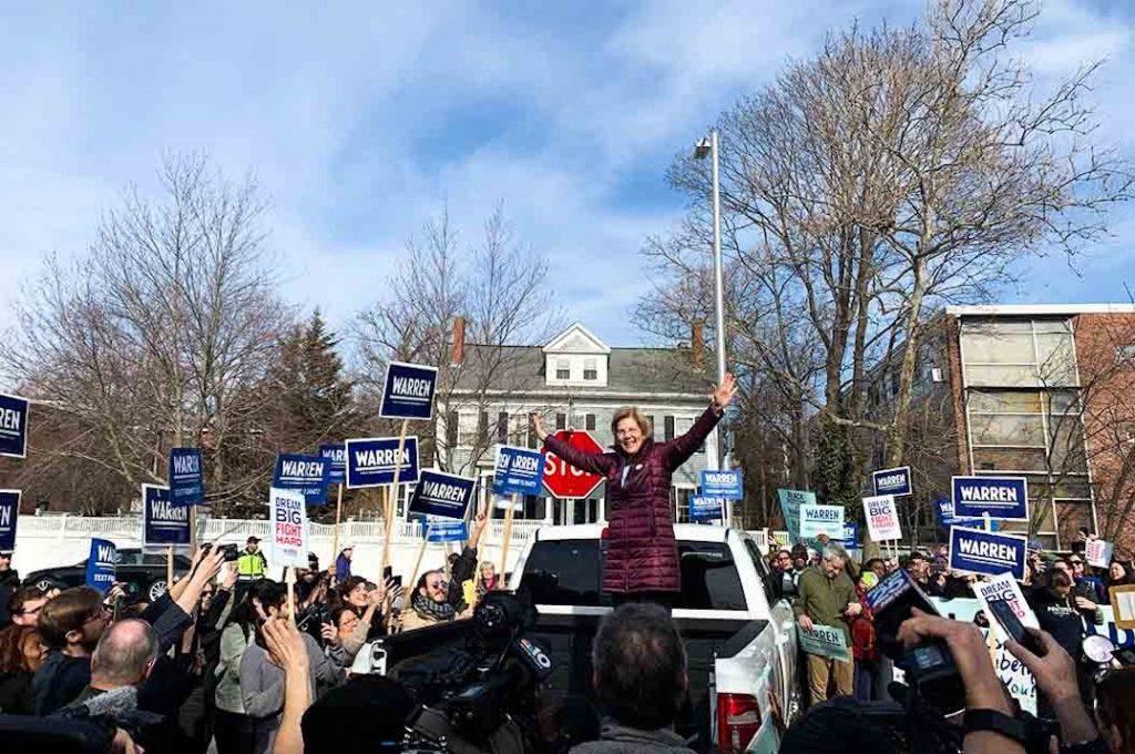 Warren Greets Supporters, Casts Vote in Cambridge