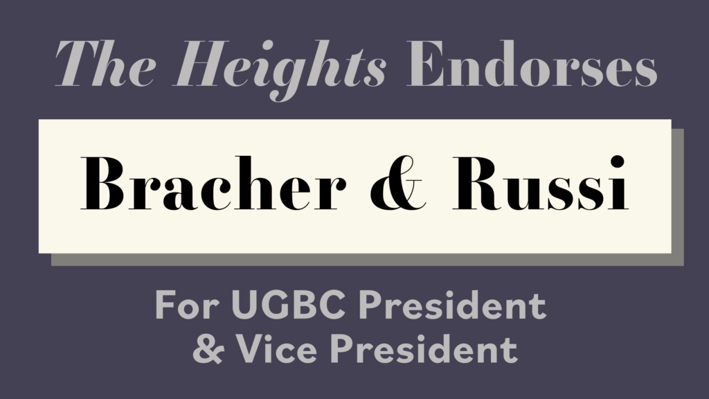 'The Heights' Endorses Jack Bracher and Gianna Russi For UGBC President and Vice President