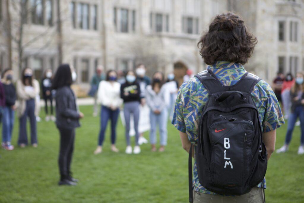 One of Chelsea Burns’ professors was told that talking about race in class makes students uncomfortable, Burns said to the crowd on Stokes Lawn Monday evening. Avoidance of racial discussions, though, is harmful to the Boston College community, according to Burns. 
