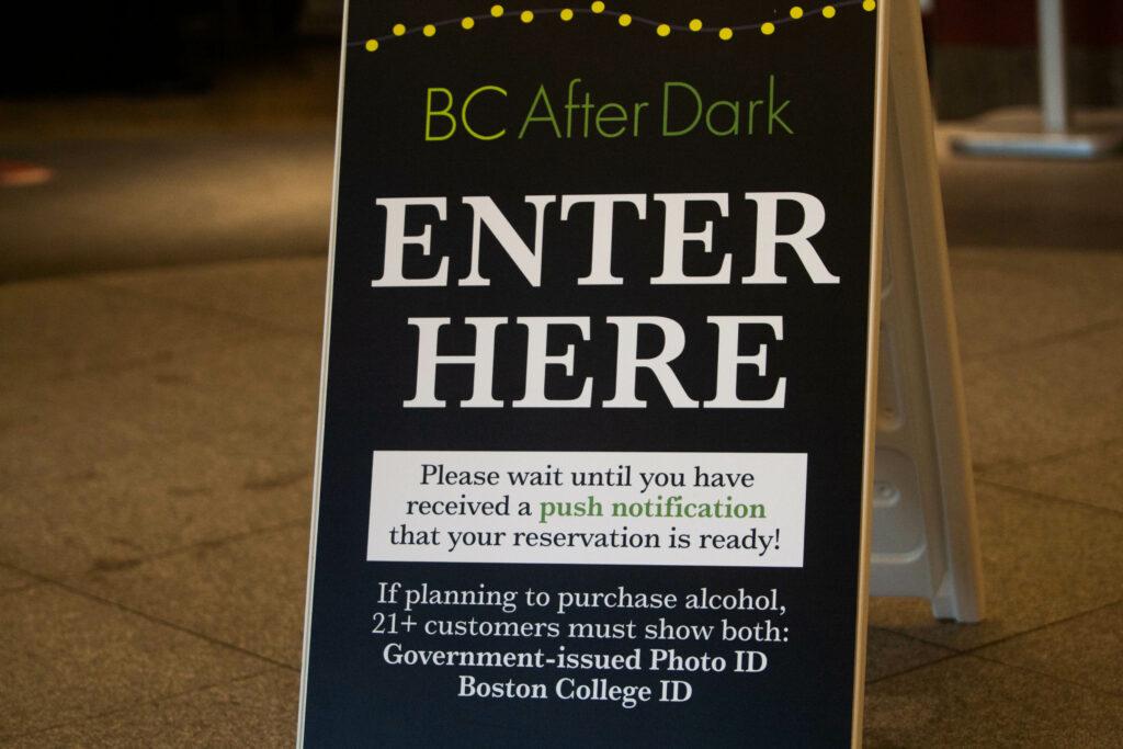 BC After Dark served up burgers right off the grill, salt-dusted curly fries, and hummus platters for its opening weekend—all for half off. But the freshly grilled food is not all that drew the crowds on the warm spring weekend, according to Brendan Barnard, MCAS ’21.