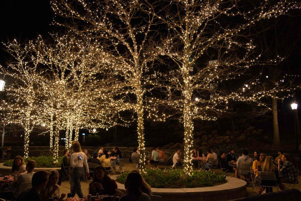 BC After Dark served up burgers right off the grill, salt-dusted curly fries, and hummus platters for its opening weekend—all for half off. But the freshly grilled food is not all that drew the crowds on the warm spring weekend, according to Brendan Barnard, MCAS ’21.