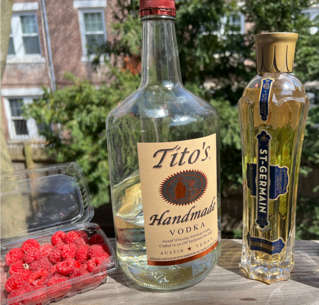 To make the Courtside, you’ll need a highball glass—a tall, skinny glass. Glassware is crucial when making a cocktail. Yes, I’ve skipped out on serving my drinks in the right glasses a number of times—it’s tricky to have a full cocktail set when you’re a college student. But if you can, opt for the highball glass for this drink. Other glasses include the coup glass, the martini glass (which we’ll be using for the next cocktail), and a rocks glass. Depending on which cocktail you want to make, you’ll have to decide which glass fits the bill.