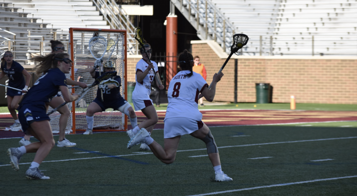 Eagles Net Seven In The First Quarter, Down No. 18 Notre Dame 16–10