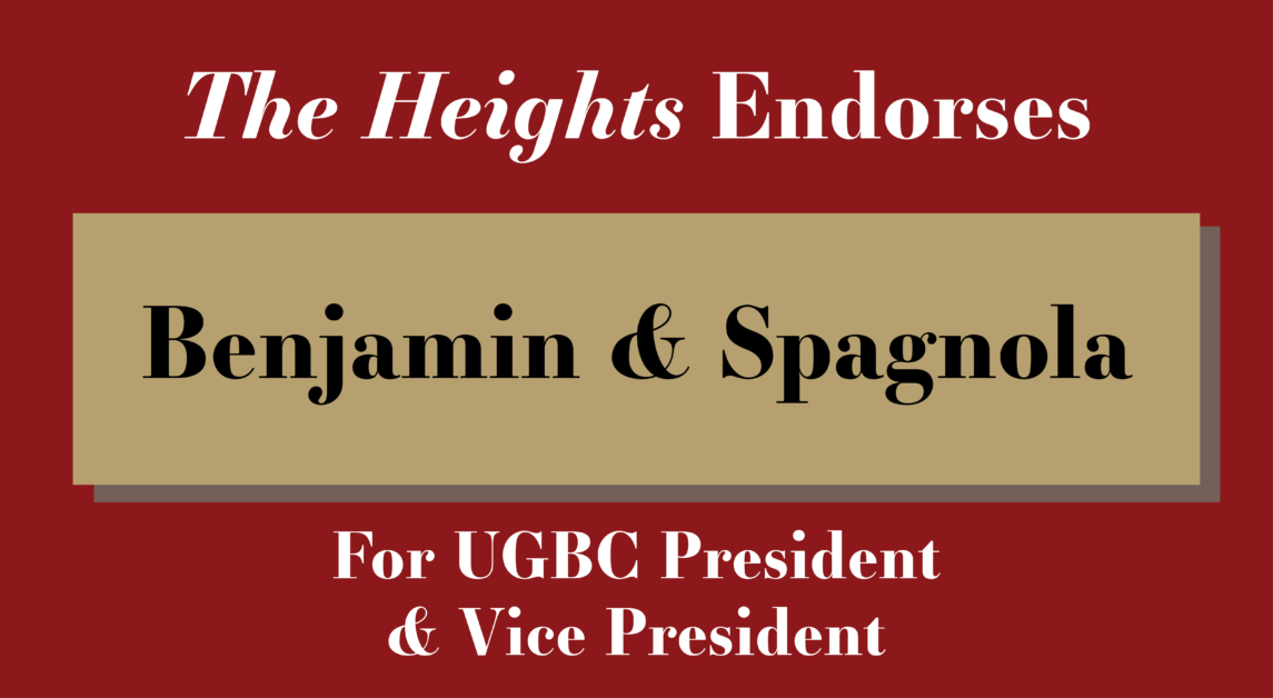 'The Heights' Endorses Lubens Benjamin And Julia Spagnola for UGBC President And Vice President