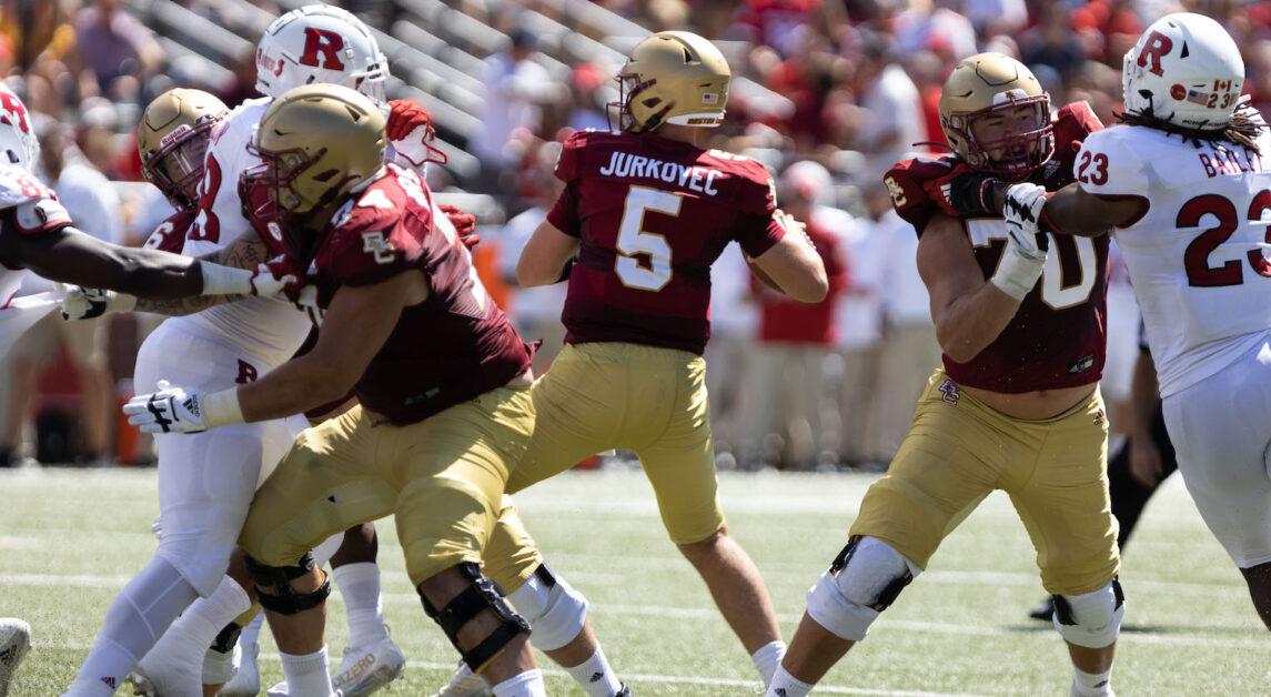 BC head coach Jeff Hafley and the Eagles will look to earn their first win of the season against FCS opponent Maine on Saturday night. (Nicole Wei / Heights Staff)
