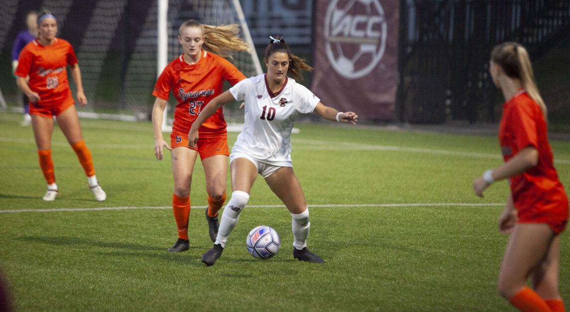  The Eagles tallied nine shots to Syracuse’s 10 in the victory. (Callie Oxford / Heights Staff)