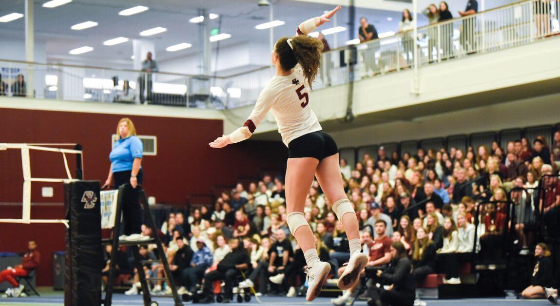 BC volleyball is now 2–0 in its new home venue, the Margot Connell Recreation Center. (Brody Hannon / Heights Staff)