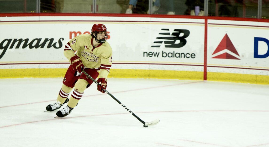 Just 12 games into the season, Cutter Gauthier has registered seven goals and 11 points, good for first on BC’s roster. (Aditya Rao / Heights Staff)