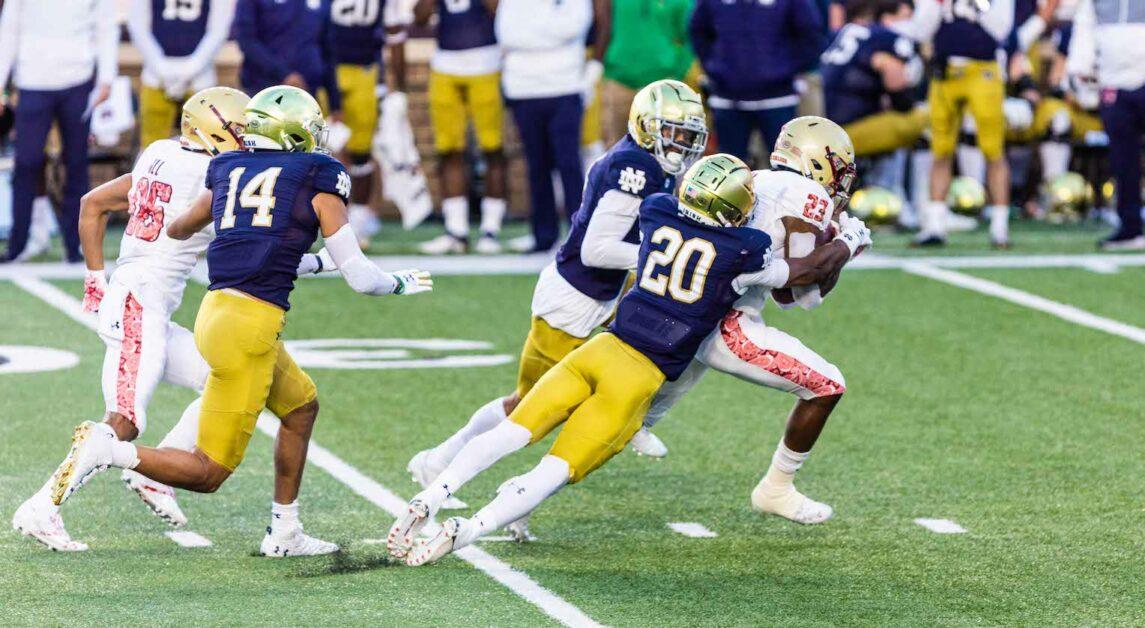 Zay Flowers became BC’s all-time receptions leader in the Loss, surpassing Alex Amidon’s 191 career receptions. (Jess Rivilis / Heights Senior Staff)