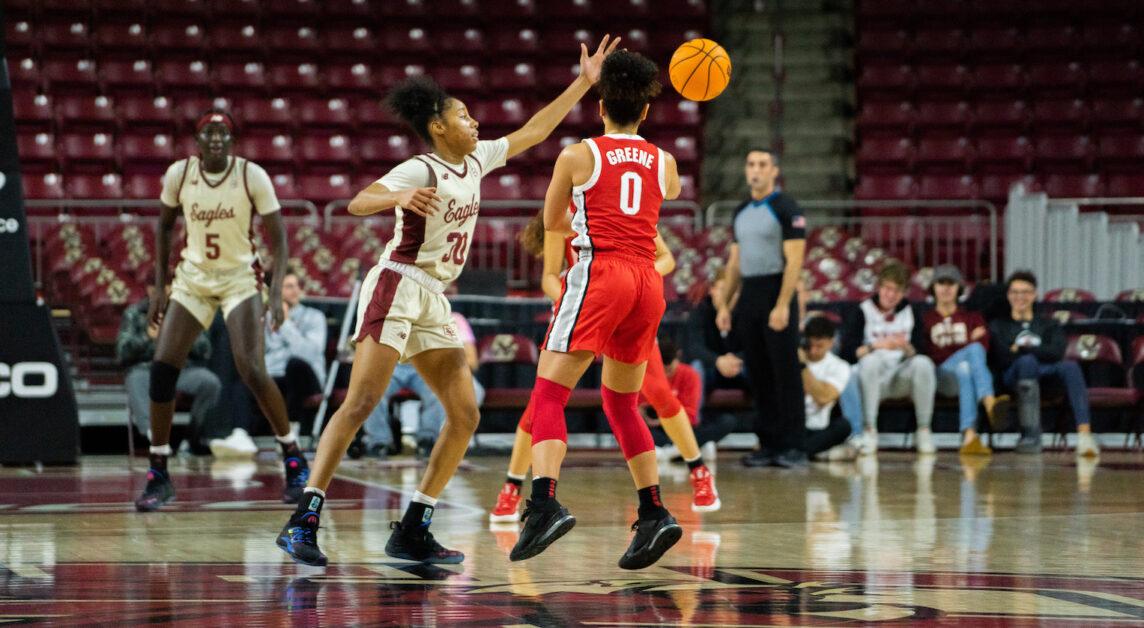 BC couldn’t handle the Buckeyes’ full-court press on Sunday and turned the ball over 36 times as a result.(Alina Chen / Heights Staff)
