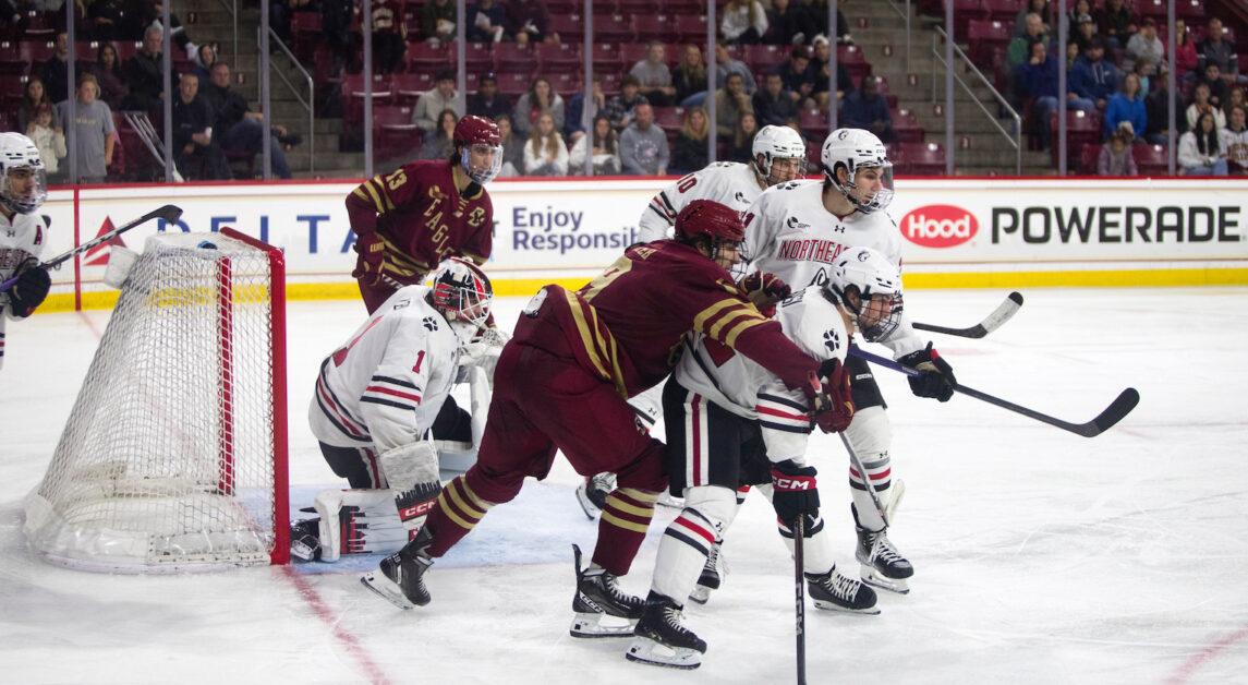 The Eagles tallied 36 shots to the Huskies’ 21. (Steve Mooney / Heights Editor)