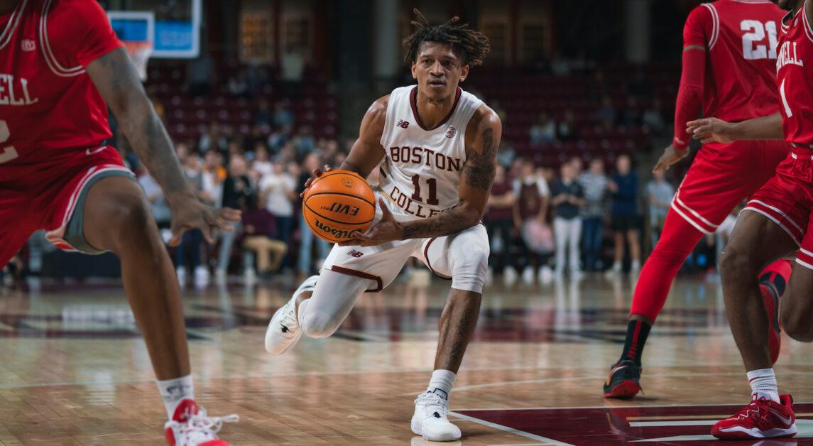 Despite Chas Kelley III scoring a season-high 10 points, the Eagles’ offense couldn’t keep up with Nebraska due to multiple key players out with injury. (Chris Ticas / Heights Staff)
