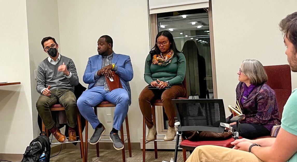 From left to right: Michael Glass, Vernon K. Walker, Lacee Satcher, Laura Hake (Will Martino / For The Heights)