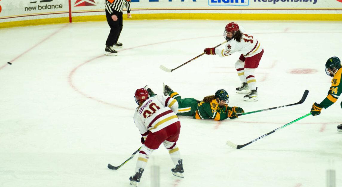 BC held the Catamounts to just three shots in the second period alone. (Kenneth Chen / For The Heights)