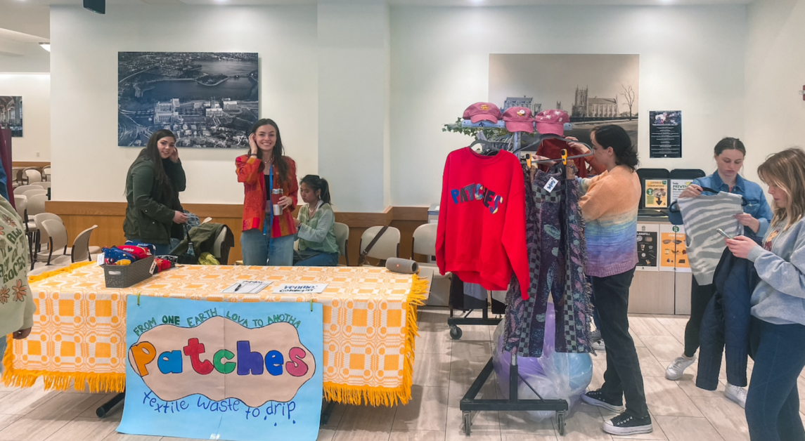 Patches, a new club on BC’s campus, uses the sewing equipment in the Hatchery to repurpose secondhand materials into unique clothing items. (Photo Courtesy of Katie Garrett)