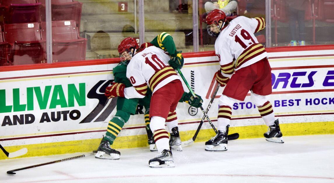 BC and Vermont combined for 11 total penalties during the contest, and four of the games’ five goals came on the man advantage.  (Aditya Roa / Heights Staff)
