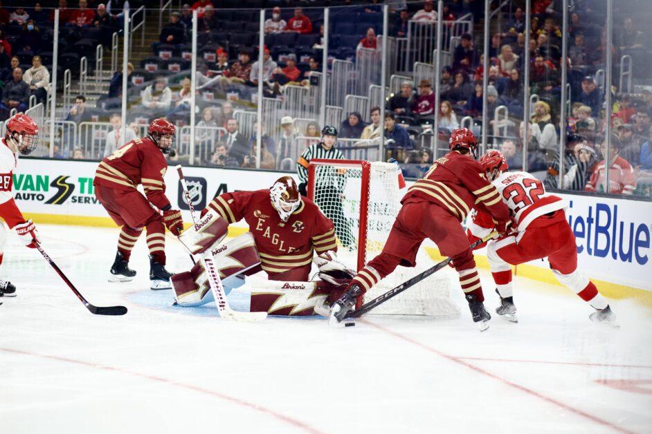 Boston College men's hockey snapped their eight-game winless streak with a 4–2 victory over Boston University in the 2023 Beanpot Consolation Game.