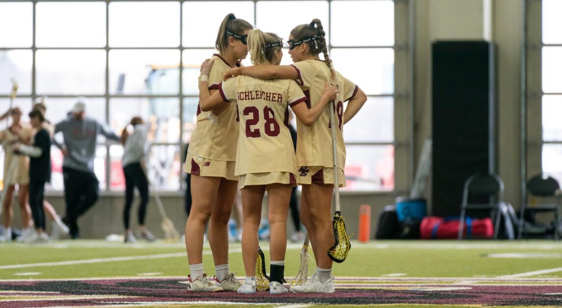 After conceding 11 goals in the first half, BC goaltender Rachel Hall was replaced with Shea Dolce. (Chris Ticas / Heights Editor)