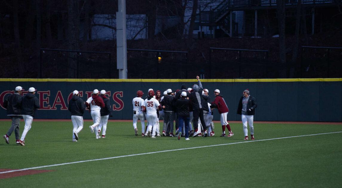 BC’s final three pitchers—Sean Hard, Ian Murphy, and Andrew Roman—allowed just one hit in the final five innings of the game. (Kenneth Chen / Heights Staff)