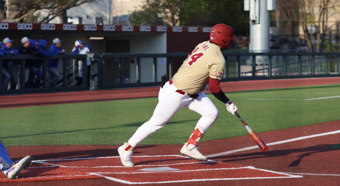 Nick Wang, pictured above, went 2-3 with five RBIs in Tuesday's win. (Kellen Davis / Heights Staff)