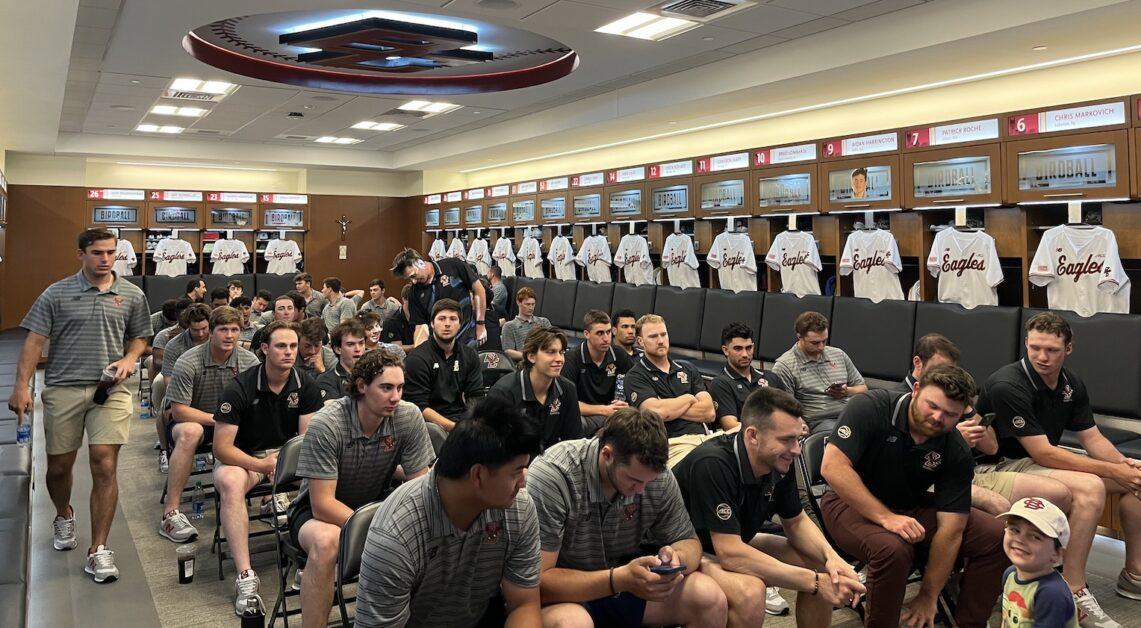 The Eagles moments before being seeded in the NCAA Tournament. (Sourabh Gokarn / Heights Editor)