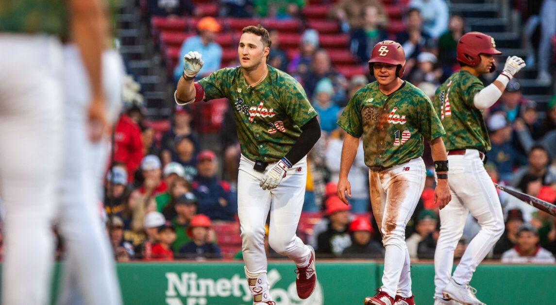Joe Vetrano (left) led the Eagles with 22 home runs in 2023 while Peter Burns (right) was the longest-tenured player on BC's 2023 roster. (Ethan Ott / Heights Editor)