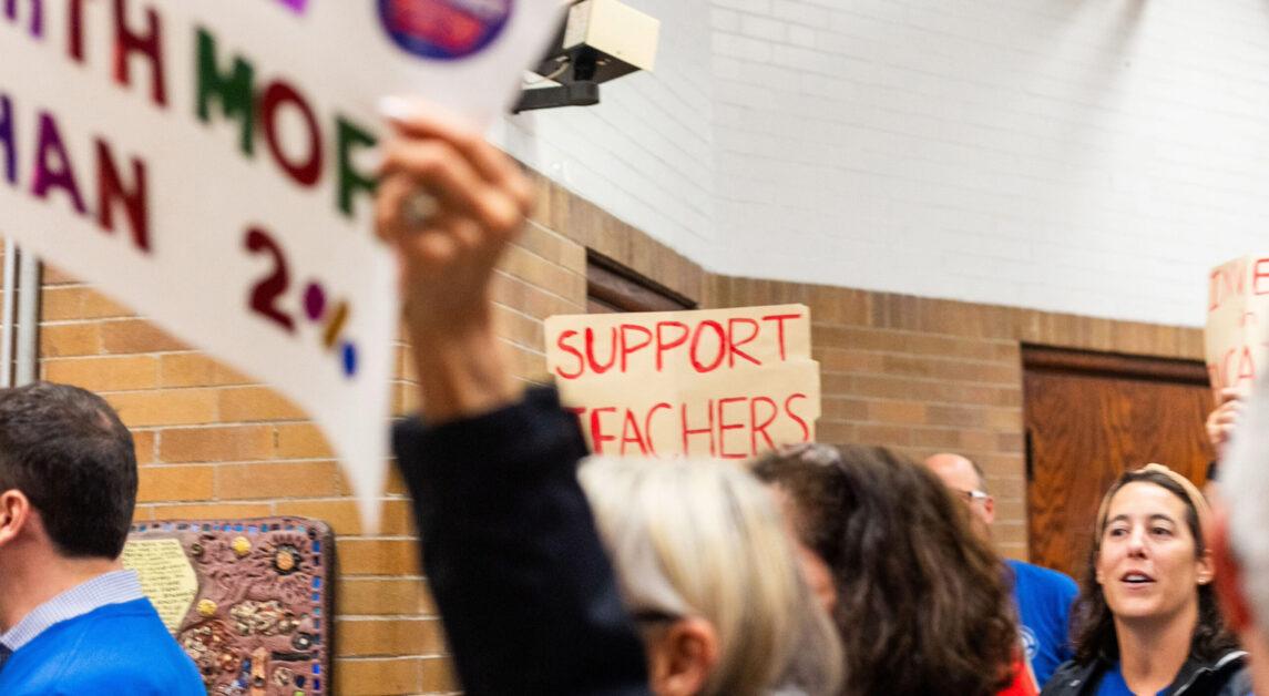 Newton Teachers Association, Parent/Educator Collaborative Demonstrate at School Committee Meeting