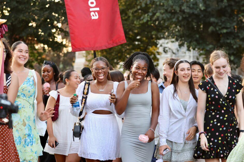 In the minutes leading up to 6 p.m. on Thursday night, thousands of freshmen gathered on Linden Lane, readying to march down the street and head to Conte Forum for the 2023 Freshman Convocation. 